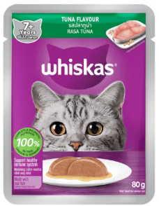 Whiskas 80g รสปลาทูน่า 7+