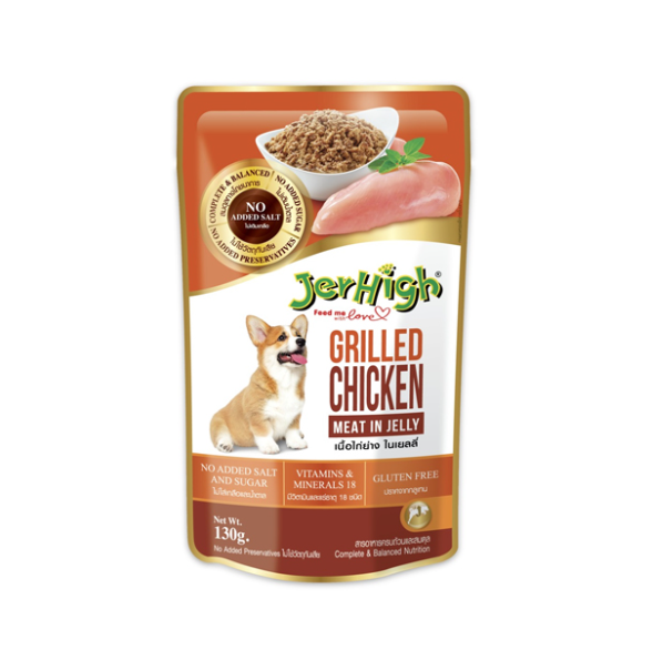 Jerhigh 130g เนื้อไก่ย่างในเจลลี่